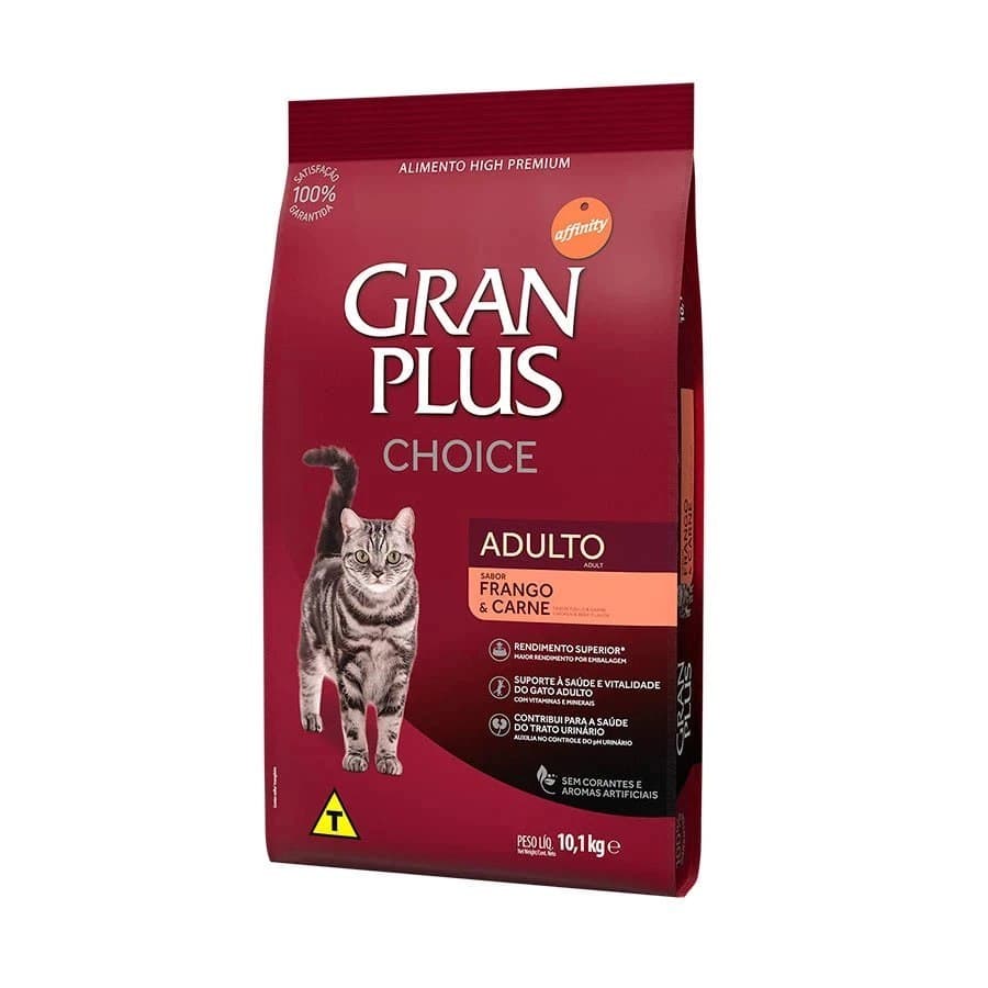 Ração GranPlus Choice Gatos Adultos Frango e Carne 10,1kg
