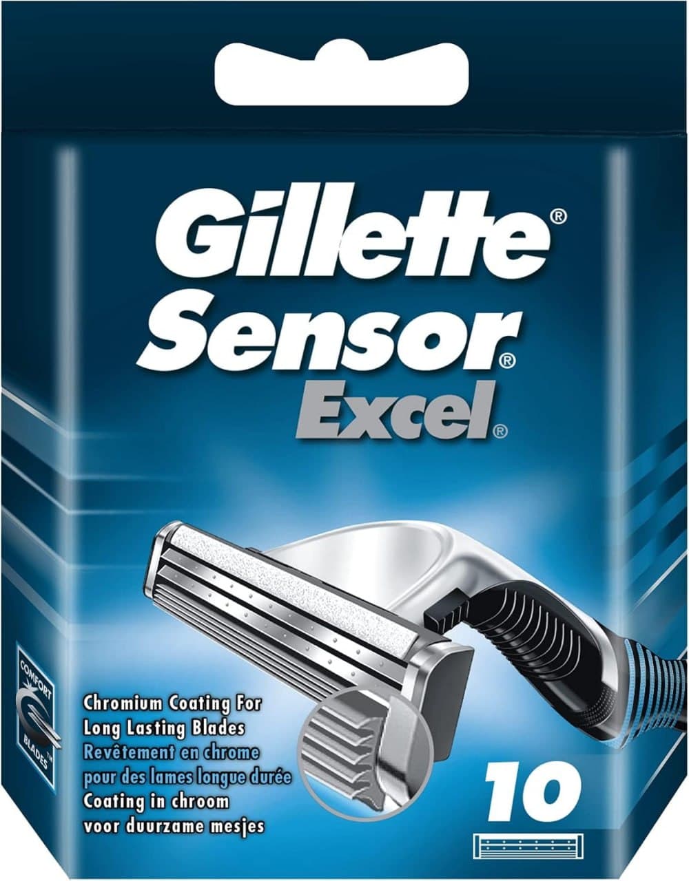 Gillette Lâminas de barbear Sensor Excel para homens, pacote com 10 lâminas
