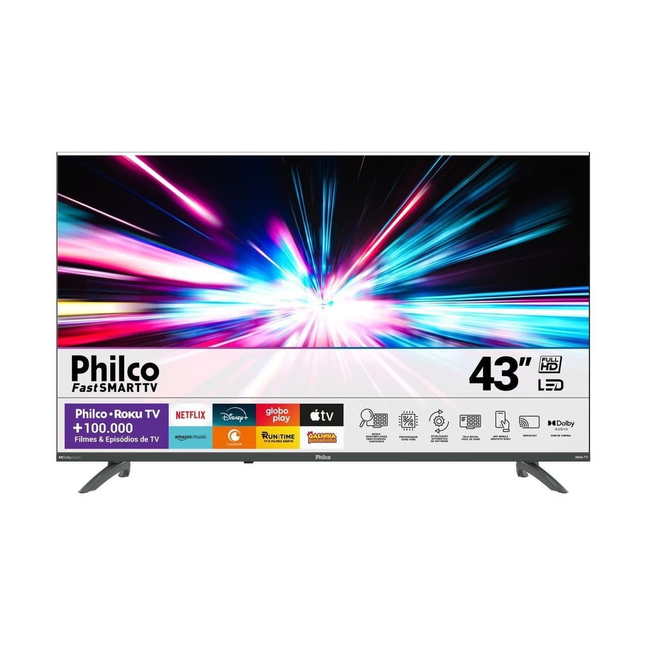 Smart Tv 43” Philco Led Roku Tv Dolby Audio Ptv43va4regb