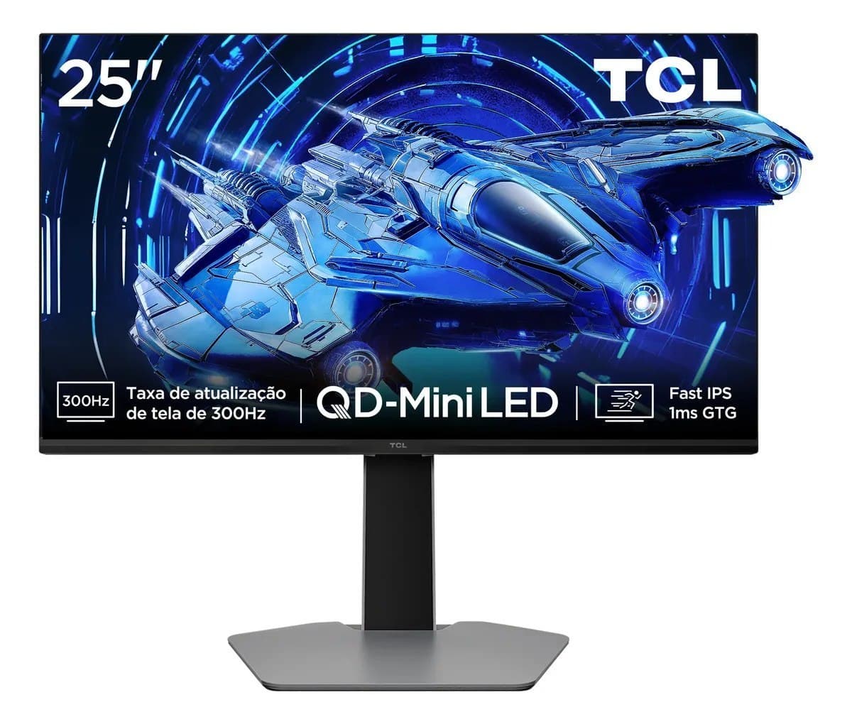 Ainda ativo! Monitor Gamer Tcl 25 Polegadas Qd-Mini Led Full Hd G64 300hz 1ms (Gtg) Freesync Hdr 600 Nits 25g64