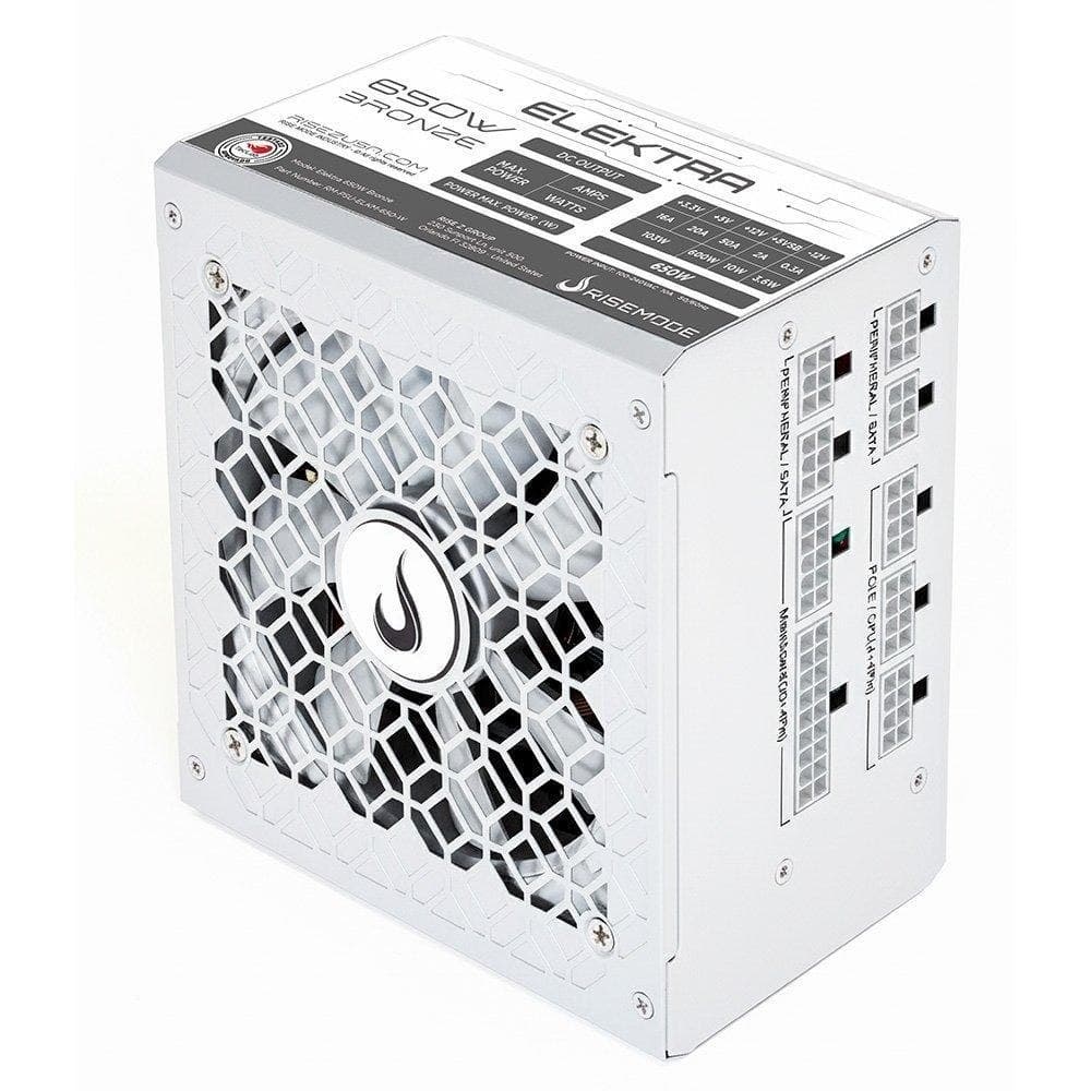 Fonte Gamer Rise Mode Elektra, 650W, Bronze, Full Modular, Pfc Ativo, Branco - Rm-Psu-Elkm-650-W