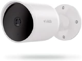 Câmera Inteligente Externa Velds, Wi-Fi, 2K, Resistente à Água IP66, Visão Noturna Infravermelha, Detecção de Movimento, Áudio Bidirecional, Cartão SD até 256GB, Branco