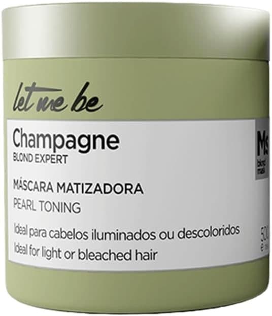 Máscara Let Me Be Champagne Pérola 500g - Tonaliza, Hidrata e Dá Brilho Aos Cabelos Loiros e Grisalhos - Tratamento Capilar