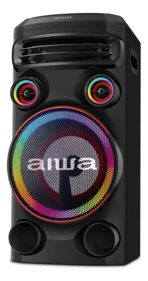 Torre de Som Aiwa T1w-02 1600W 1Woofer10" Bluetooth Rgb Usb Fm Dj