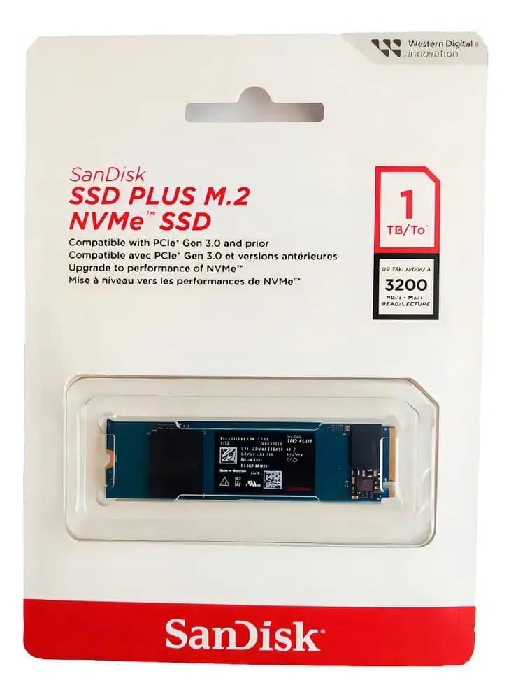 Ssd M.2 1Tb Sandisk Plus Nvme 2280 1 Tb