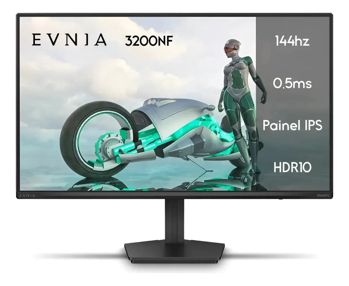 Monitor Phillips 24 Evnia Ips 144hz 0.5ms Wide Fullhd Preto 127/220v