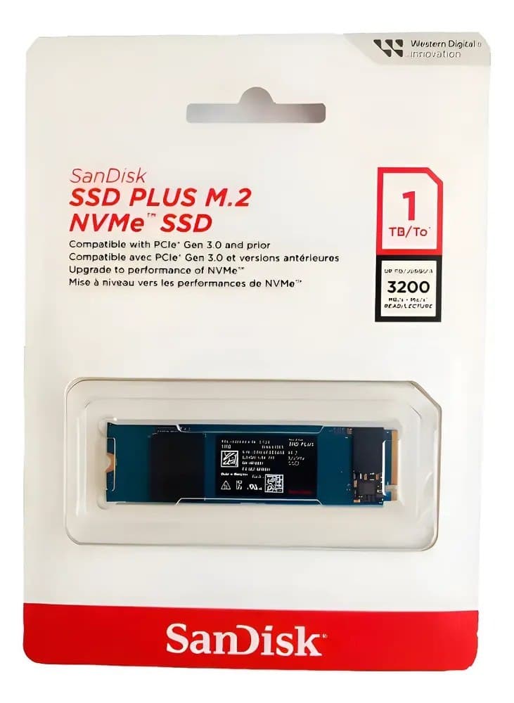 Ssd M.2 Nvme 1Tb Sandisk Plus Sdssda3n-1t00-g26 3200mbps