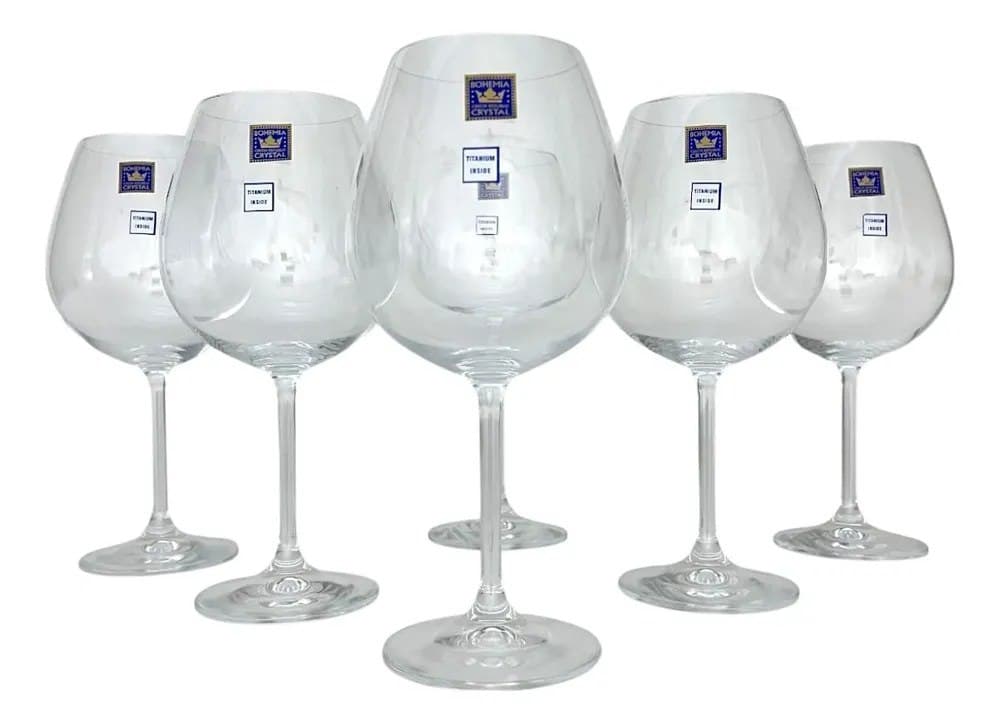 Jogo 6 Taças De Cristal Bohemia Para Vinho Tinto 650ml