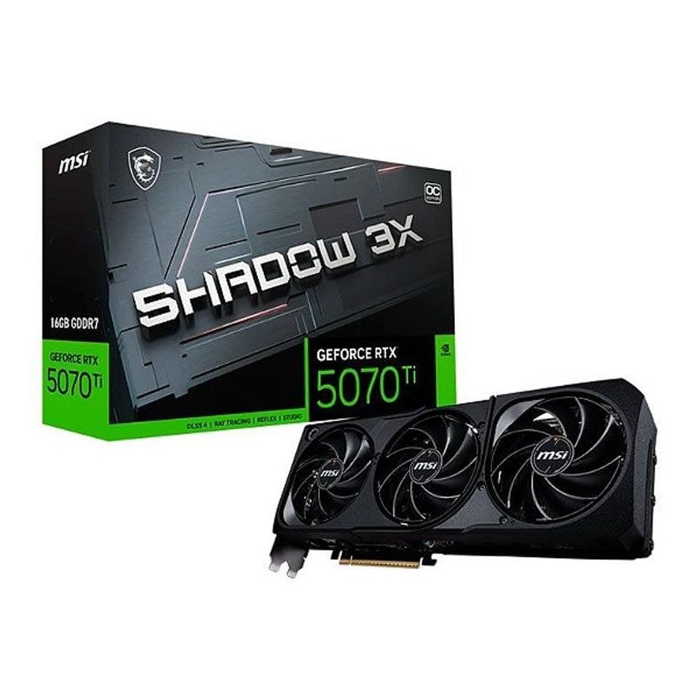Placa de Vídeo Nvidia Geforce Msi Rtx5070ti 16Gb Gddr7 Shadow 3x Oc