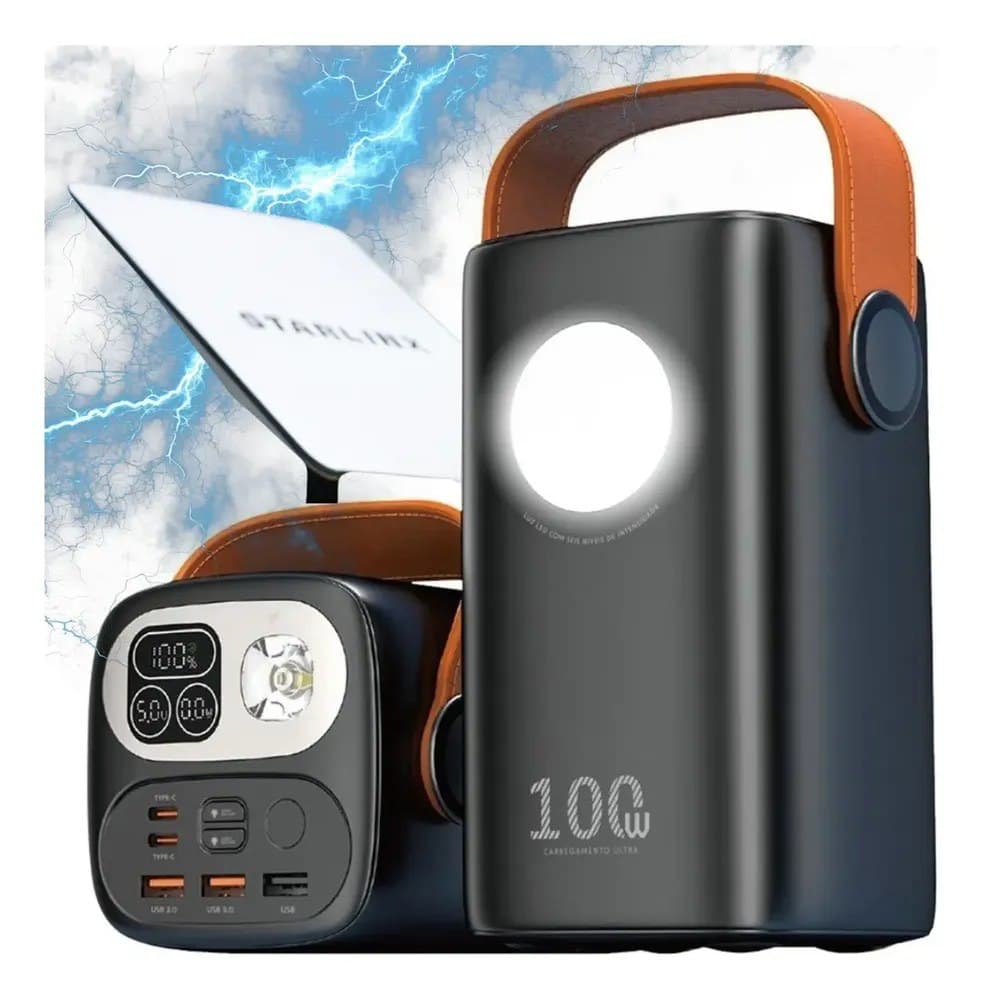 Power Bank 60.000mah 100w Para - Starlink Mini Ultra Rápido Carregador Portátil E Notebooks celulares