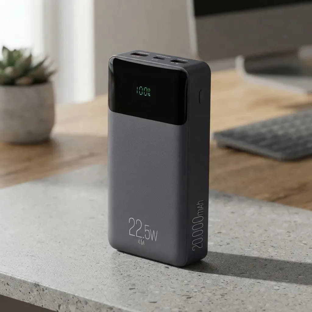 Power Bank Pro 20000mAH Elg Pb200bk, Bateria Portátil Universal, Carga Rápida, Display Indicador, Entradas Micro Usb e Usb-C, 2 Portas Usb-A, Pd+Qc3.0, Preto