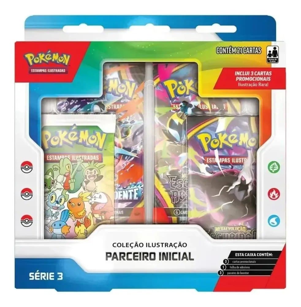 Box Pokémon Tcg Parceiros Iniciais Série 3 Estampas Ilustradas Copag 2026