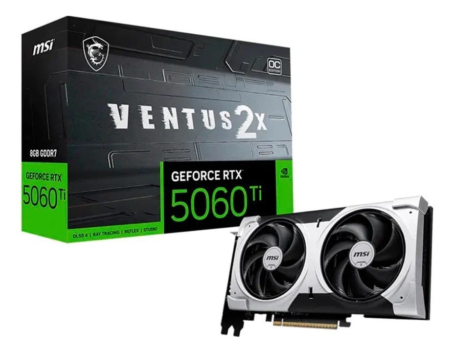 Open Box Placa De Vídeo Msi Rtx 5060 Ti Ventus 2x 8Gb Gddr7 (caixa aberta)
