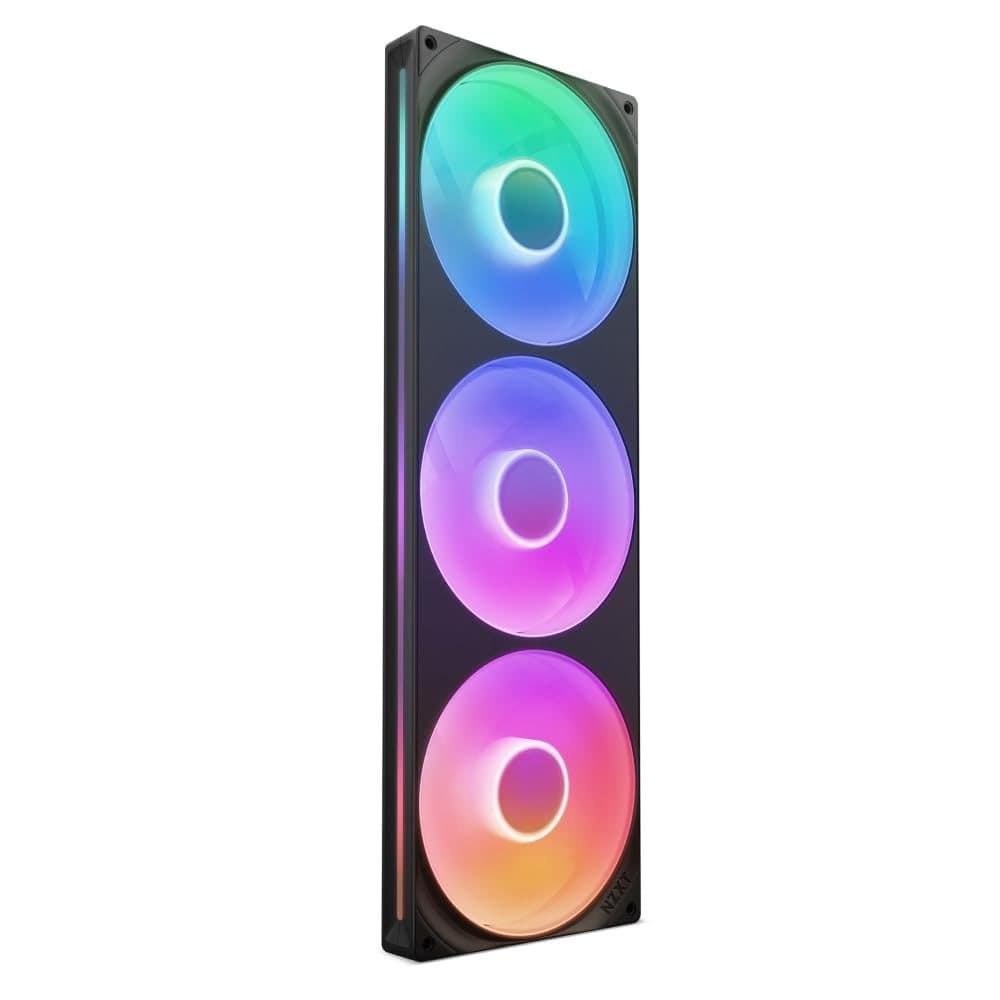 Fan Gamer NZXT F420 RGB Core Triplo Branco Corpo Único 3x140mm PWM 2000 RPM 98.61 CFM 3.2 mm H2O Rolamento Fluído Dinâmico RF-U42HF-W1