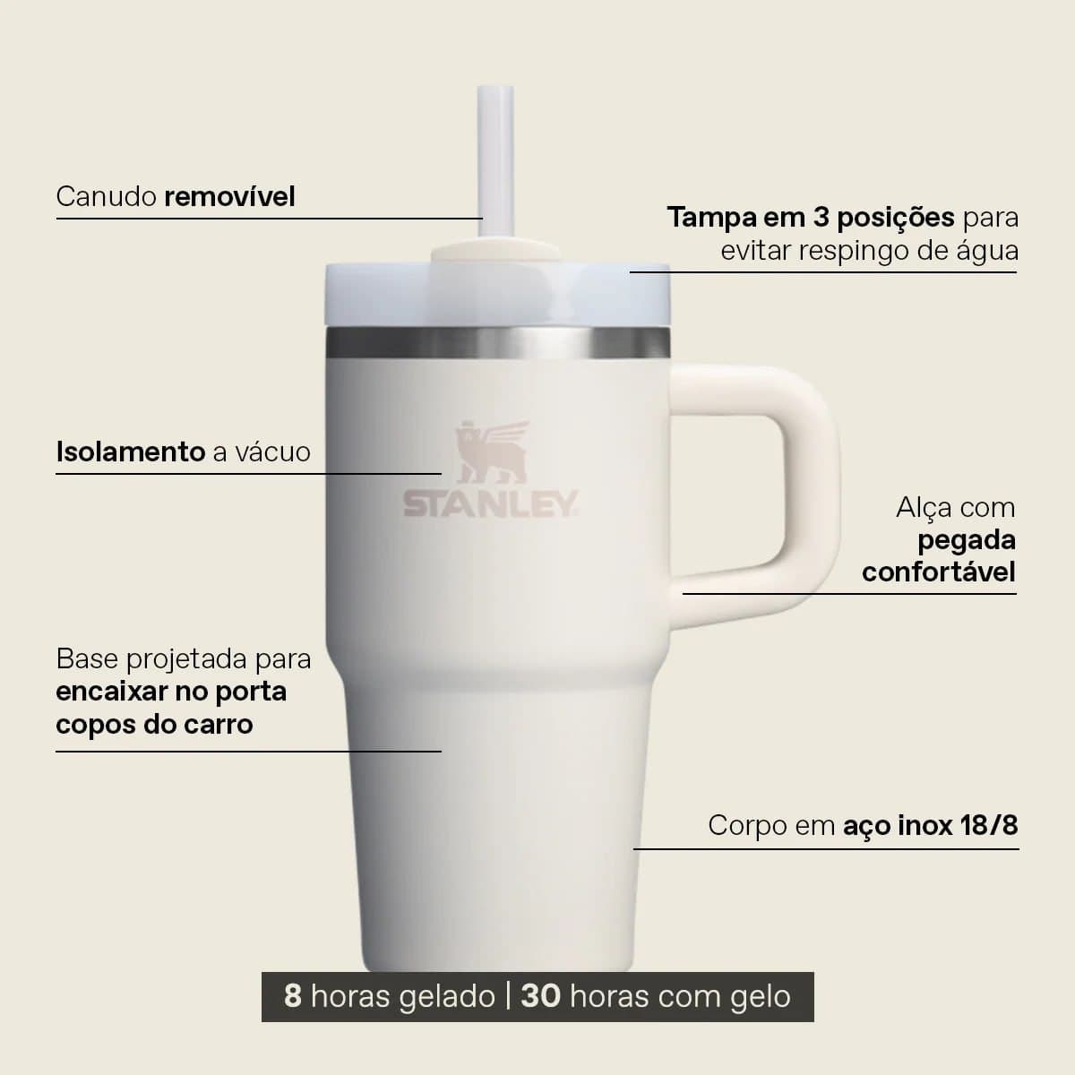 Copo Stanley Quencher Cream 591ml