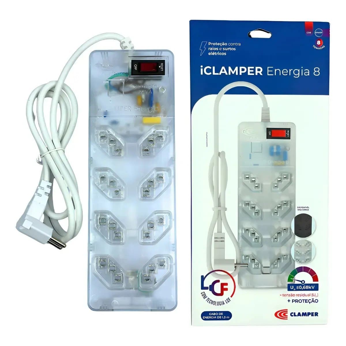 Filtro de Linha Clamper Energia 8 Tomadas