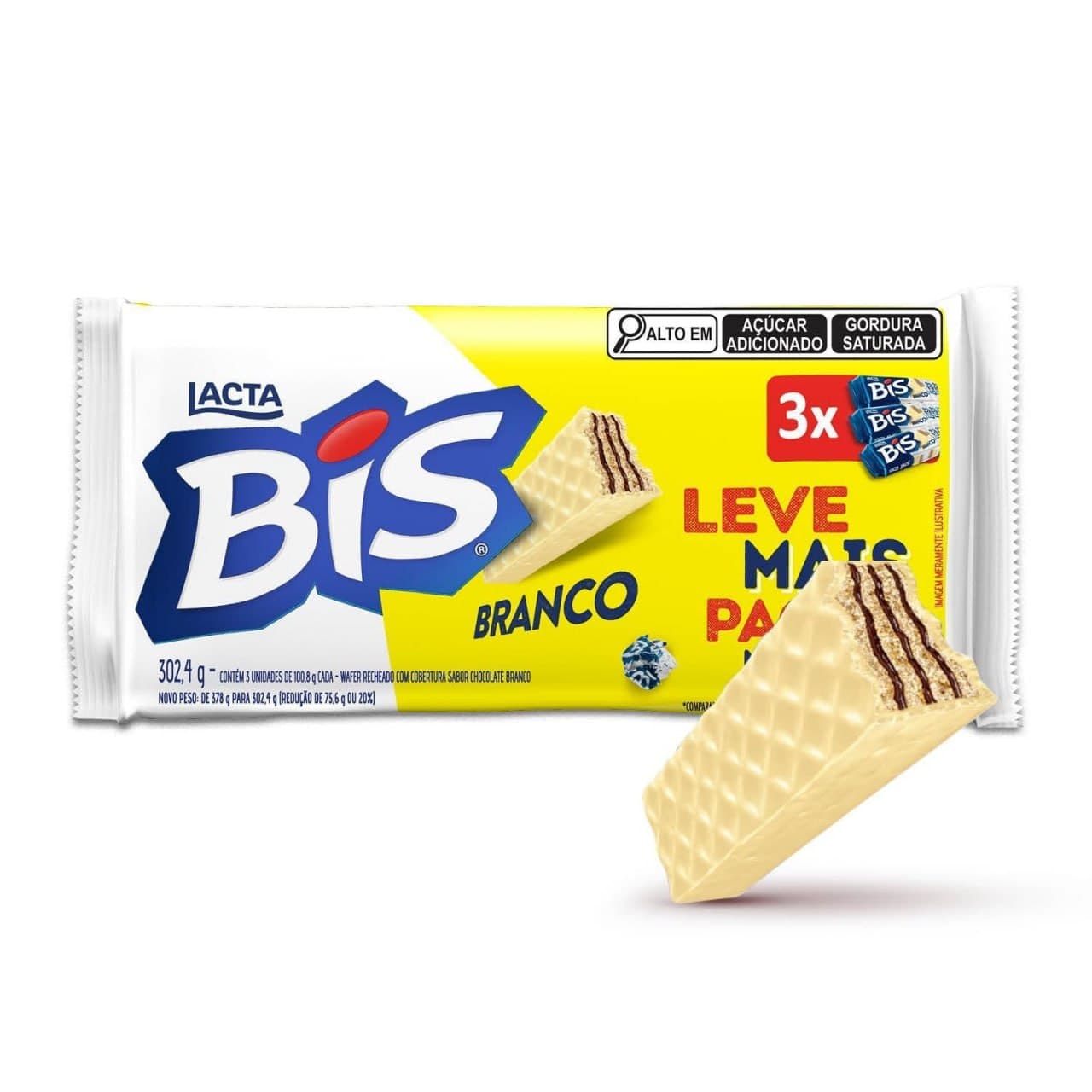 Lacta Bis Laka - Chocolate Branco Kit 3 Unidades 100,8g