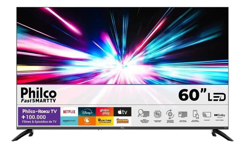 Smart Tv Philco 60 P60crb 4k Uhd Led Roku Dolby Audio Wi-fi