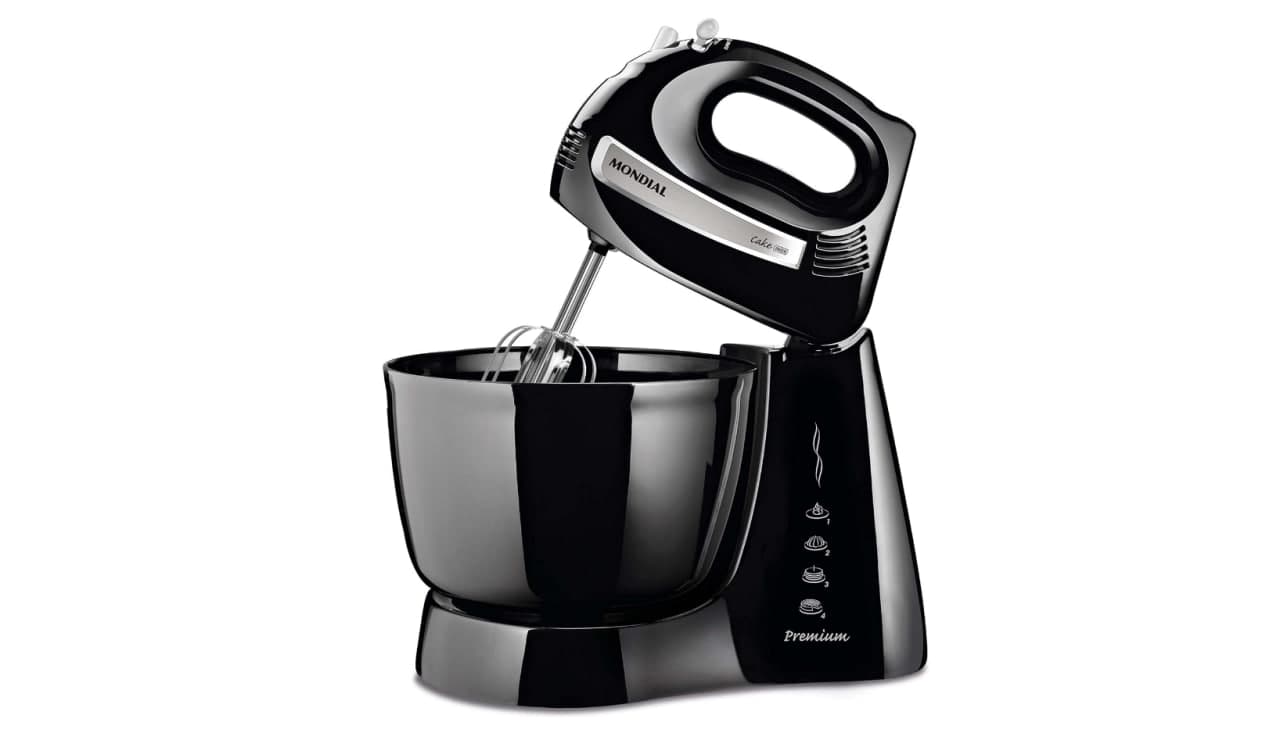 Mondial Batedeira Cake Premium, Preto, 500W