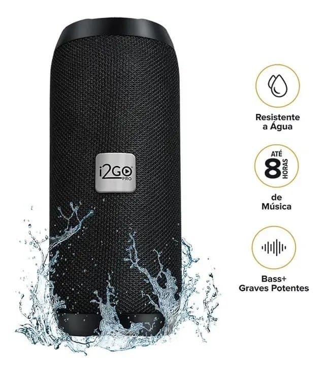 Caixa De Som Bluetooth Essential Sound Go i2GO 10w Rms Resistente à Água e até 8h de Bateria