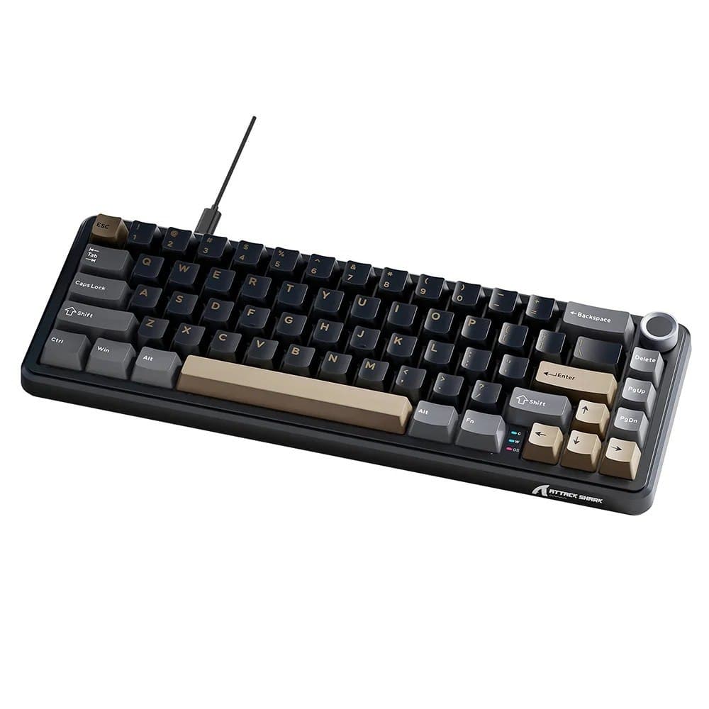 Teclado Mecânico Gamer Attack Shark X66, 65% Compacto, Rgb, Star Black, Preto - As-X66-Star-Bk