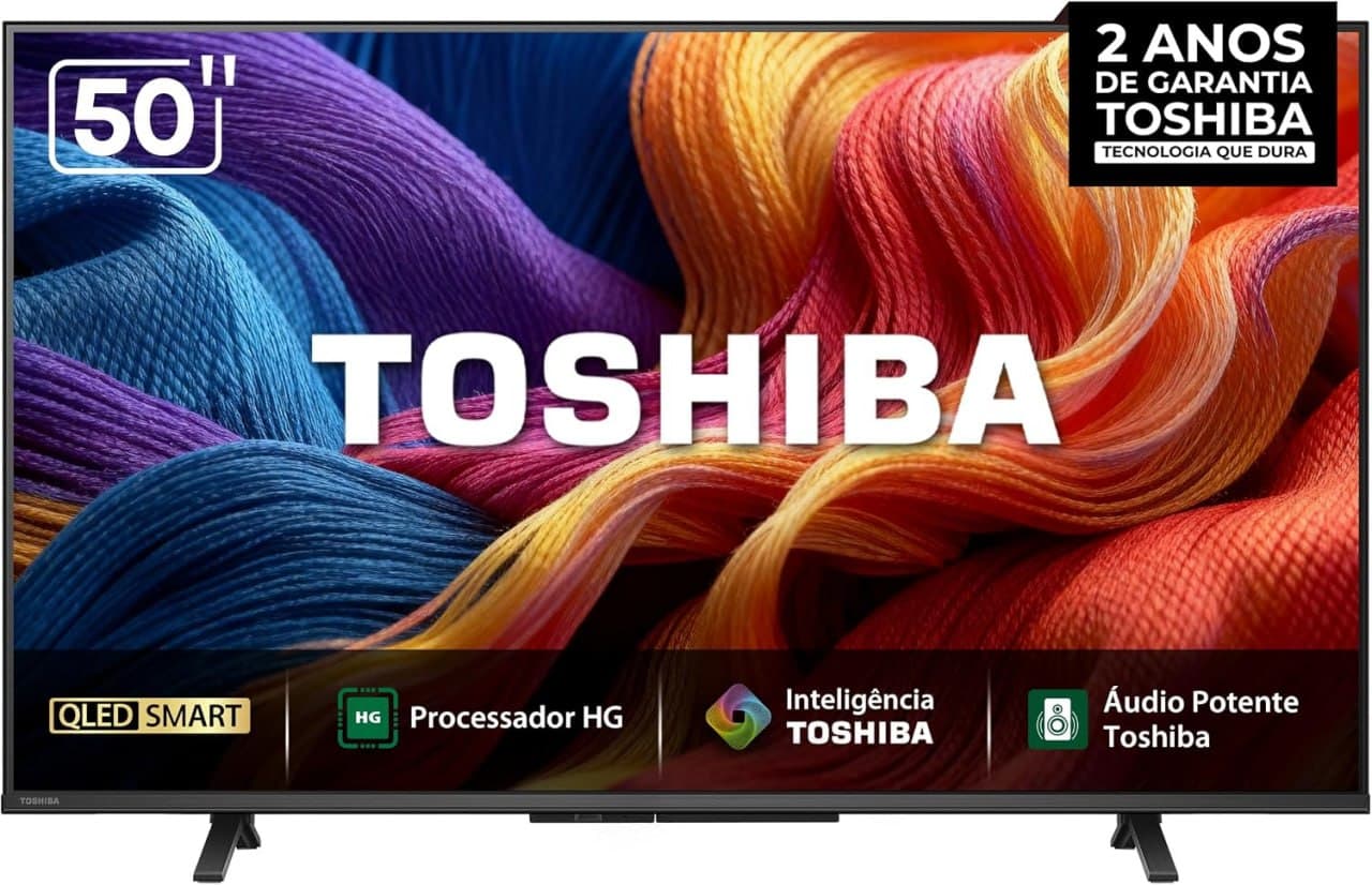 Toshiba Smart TV QLED FHD 50" Polegadas 50V45SS com Processador HG Inteligência Toshiba AI e Áudio Potente multicanal