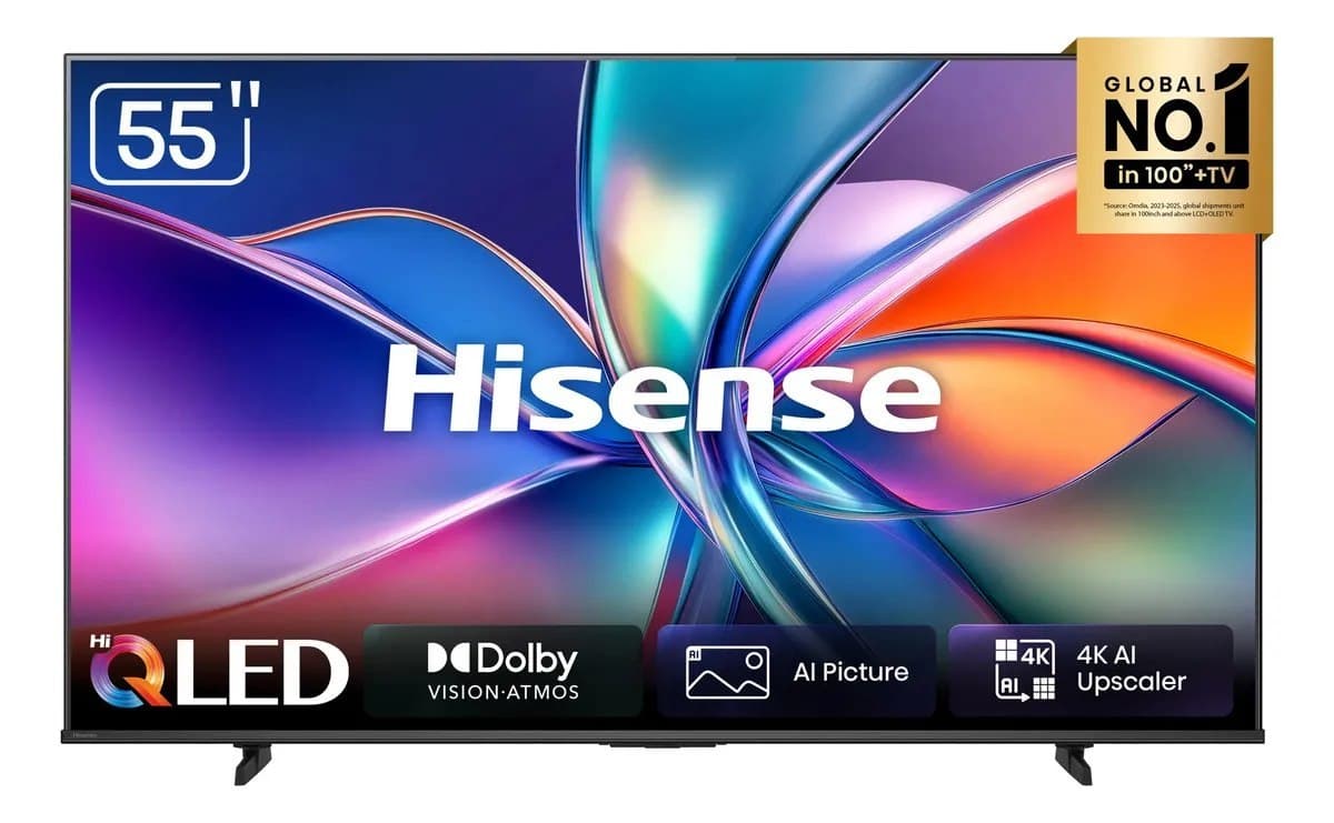 Smart Tv Hisense Hi-Qled 4K 55" Polegadas com Dolby Atmos, Dolby Gaming e Alexa - 55Q6qv