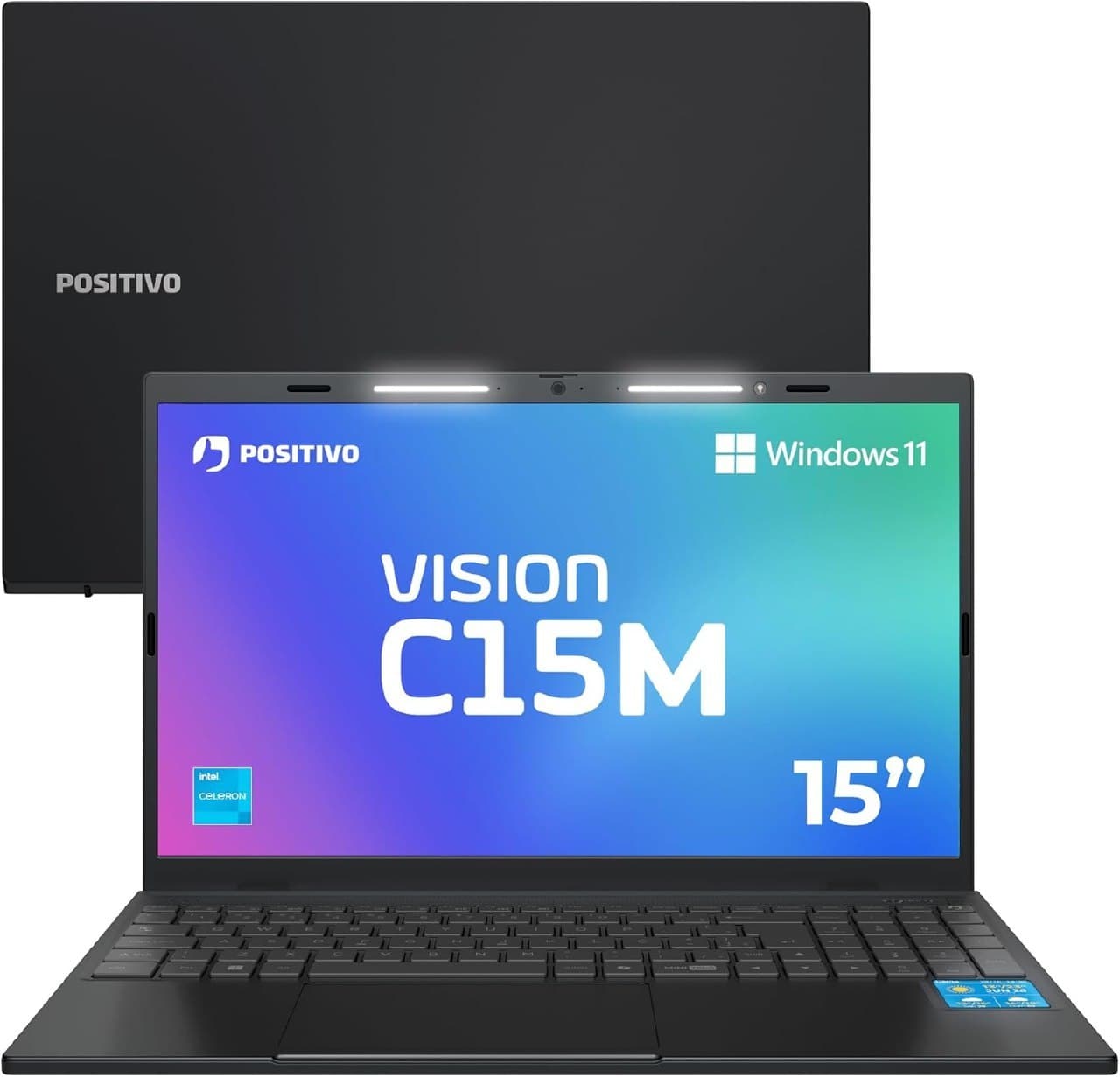 Notebook Positivo Vision C15m Intel Celeron N4500 Windows 11 Home 4Gb Ram 128Gb eMMC Tela 15" Full Hd Ips Antirreflexo - Minitela e Tecla Copilot - Cinza
