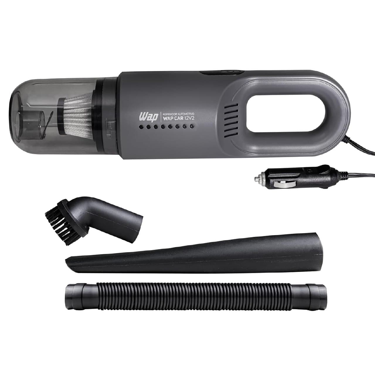 Wap Aspirador de Pó Automotivo Car 12V2, Portátil, 420ml, com Recipiente Removível e Filtro Lavável, 180W 12Vdc