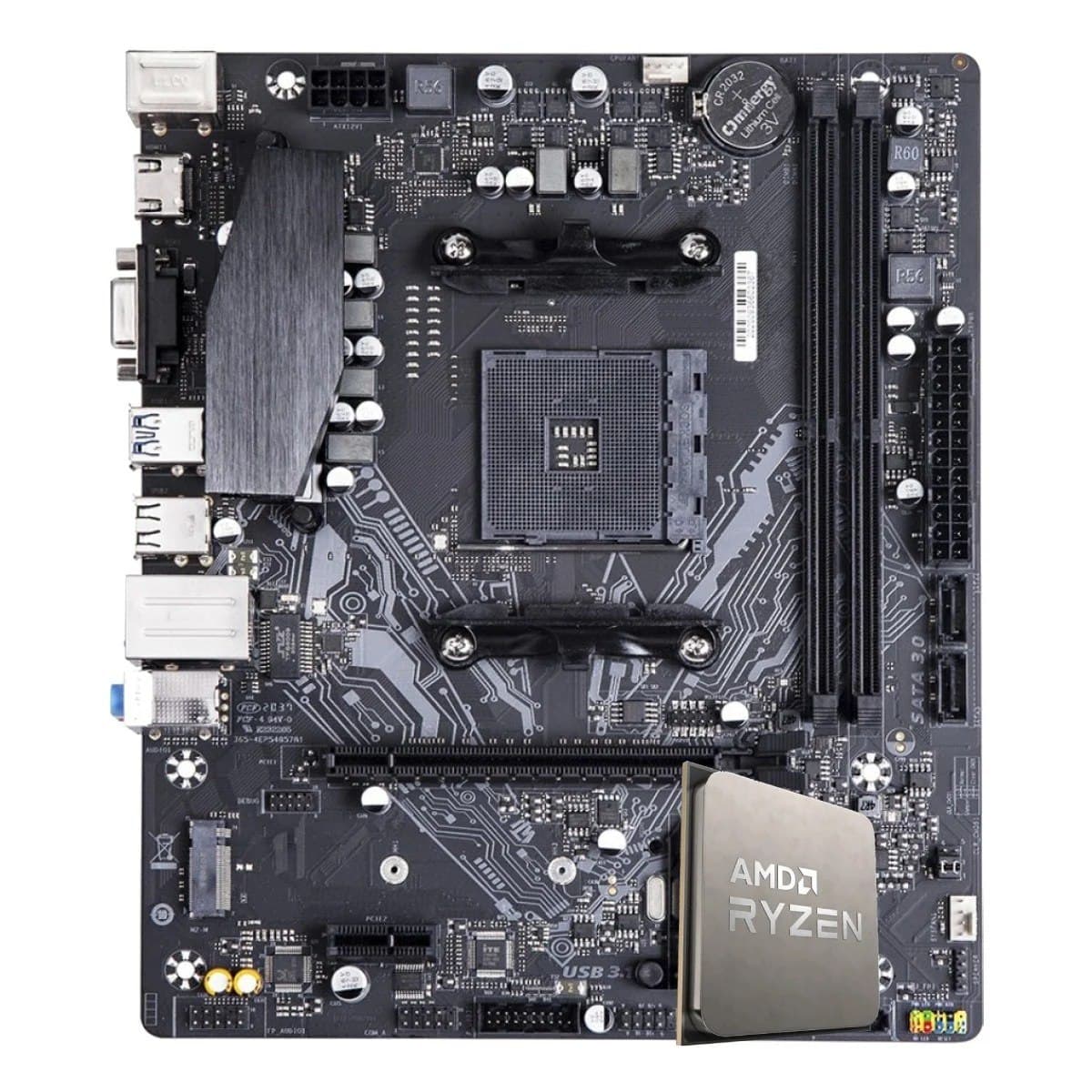 Kit Upgrade Ryzen 7 5700x + Placa Mãe Chipset A520m
