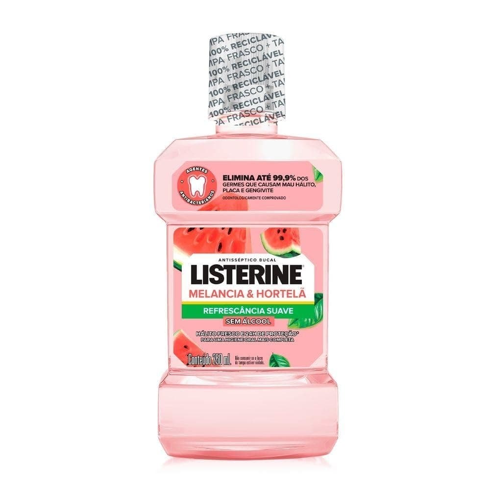 Enxaguante Bucal Listerine, Sem Álcool, Melancia e Hortelã, 250ml