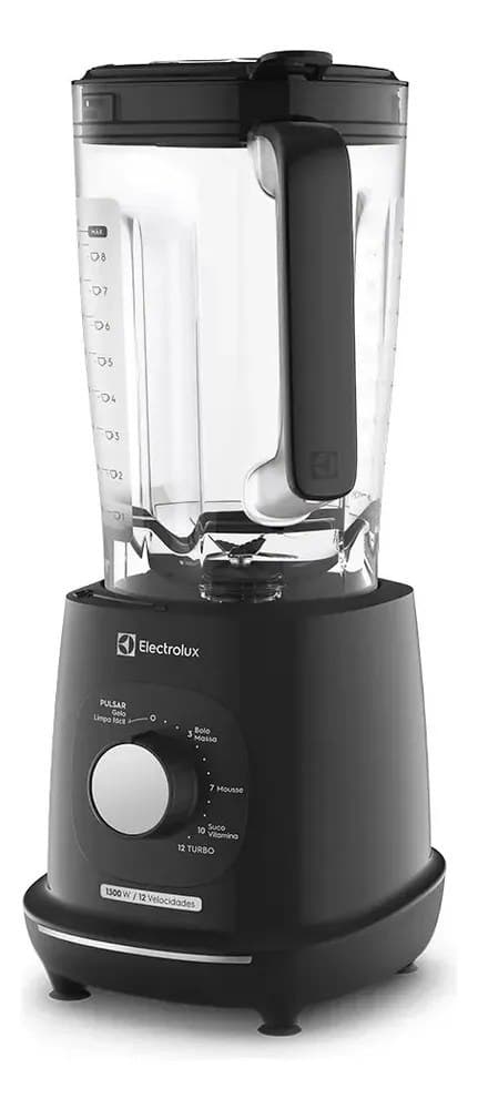 Liquidificador Electrolux 1300W de Potência com 3.2 Litros de Capacidade 12 Velocidades 6 Lâmina TriForce e Pés Antiderrapantes Ebl1300 - Preto