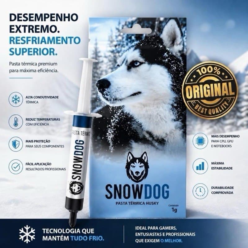 Pasta Térmica Snowdog Husky 3g Para Processadores com Seringa