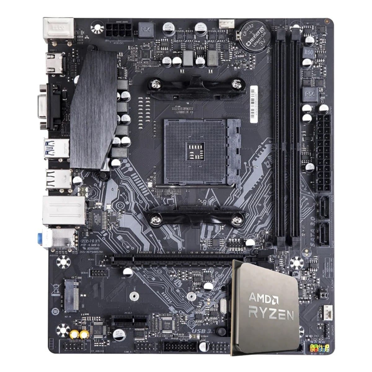 Kit Upgrade Ryzen 7 5700X + Placa Mãe Chipset A520M