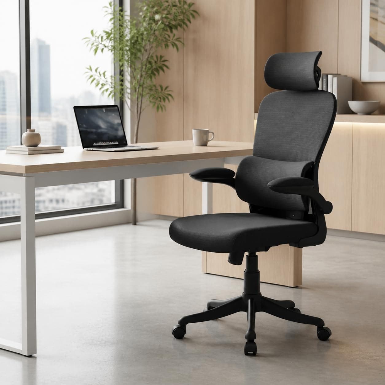 Laruno Cadeira de Escritório Almirante P600 Mesh Reclinável Preta 150kg | Modelo P600, Suporta até 150kg, Encosto em Mesh, Reclinável, Uso Escritório