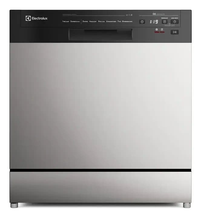 Lava-Louça Electrolux 8 Serviços Inox com Programa Lava & Seca 50 minutos Ls08e Display Digital