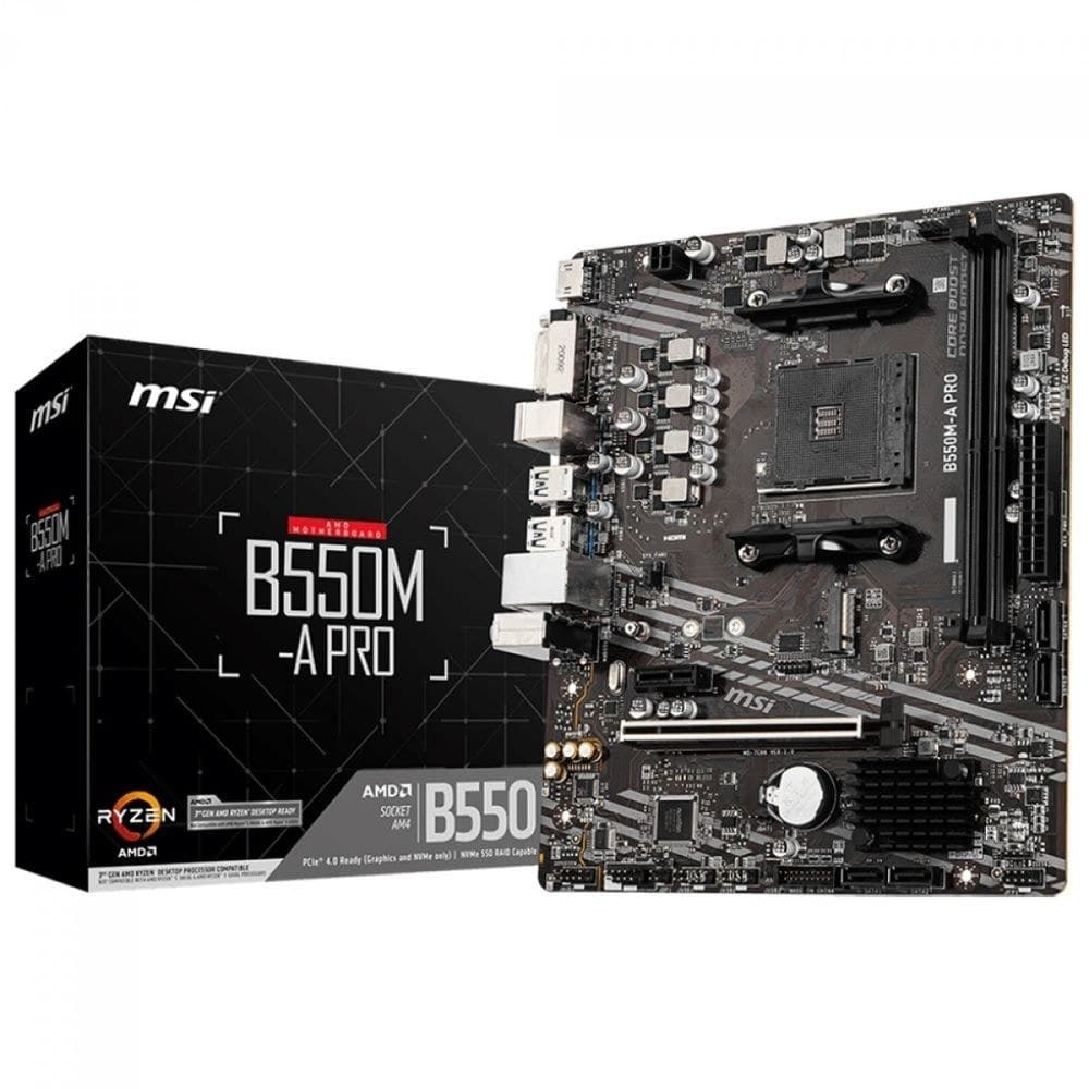 Placa Mãe Msi B550m-A Pro - Amd Ryzen Am4 - Ddr4 - Matx - M.2 - Hdmi/dvi