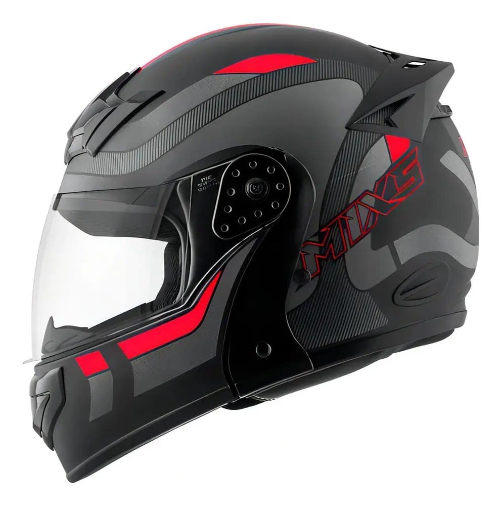 Capacete Robocop Escamoteável Fechado Mixs Gladiator Delta S Tamanho Do Capacete 60 Cor Cinza Vermelho Fosco
