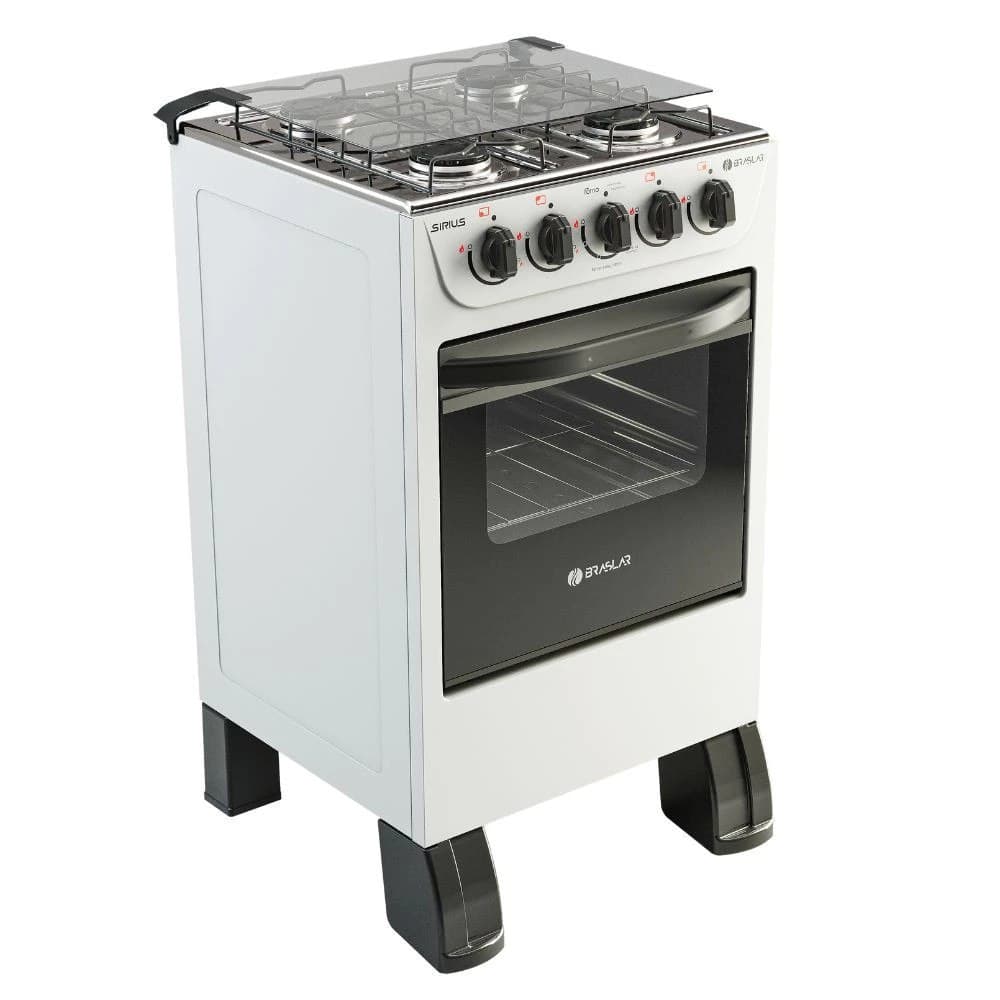 Fogão de Tamanco - Fogão de Piso Braslar New Sirius 4 Bocas - Sem Acendimento Automático