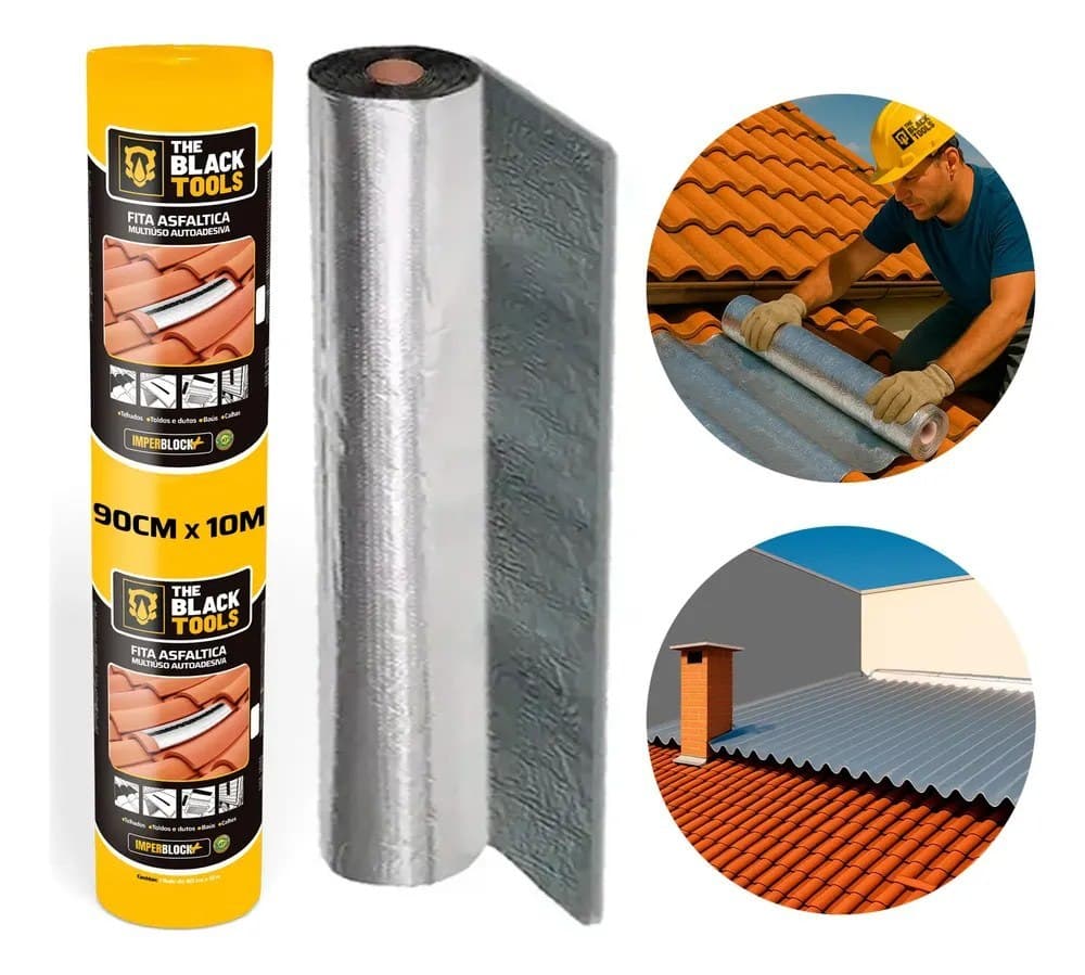 Manta Asfaltica Aluminizada Auto Adesiva 90cmx10m Dryko Neto