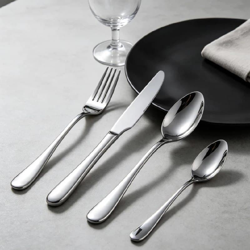24 Pcs Garfo Faca Colher Prateado Acompanhado De Colher Pequena Prático Para Café Sobremesa E Refeições Completas