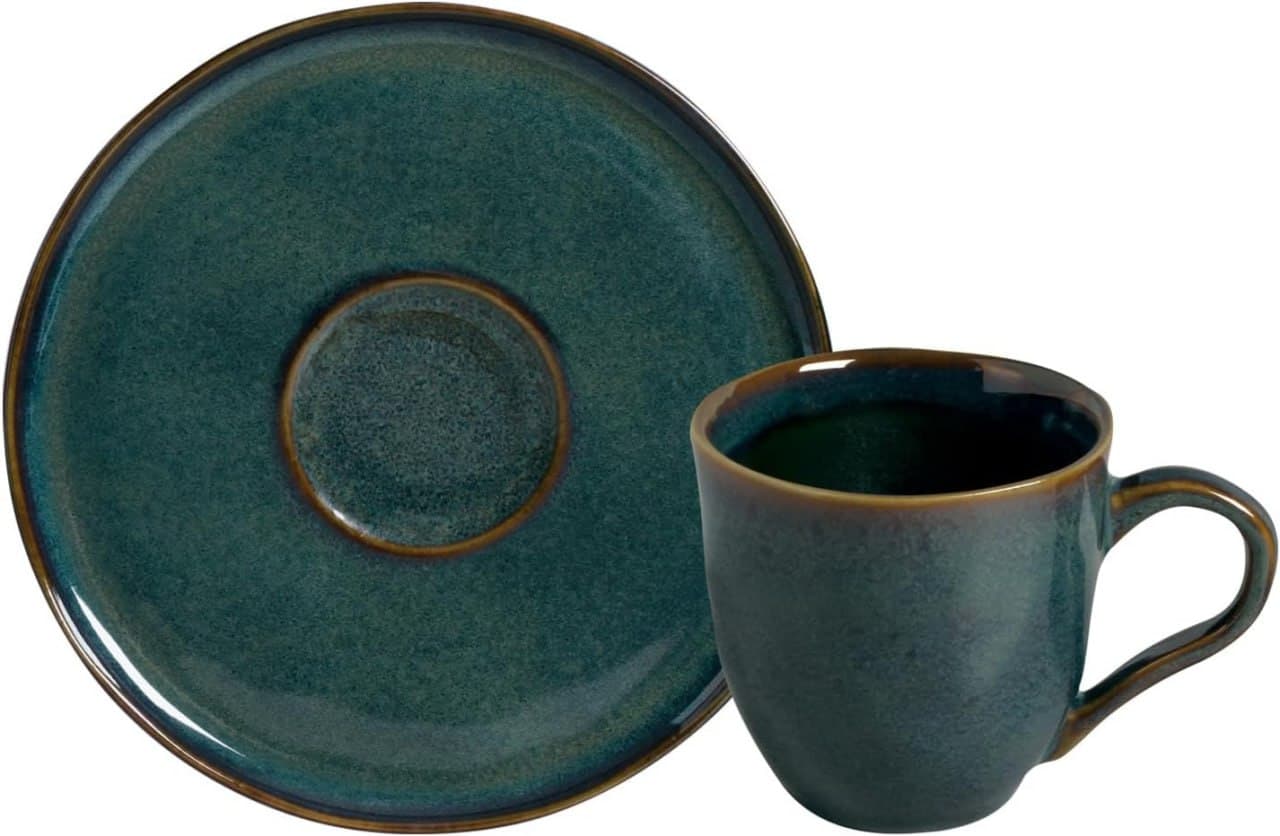 Porto Brasil Conjunto com 6 Xícaras De Chá com 6 Pires Bio Oceano 170ml