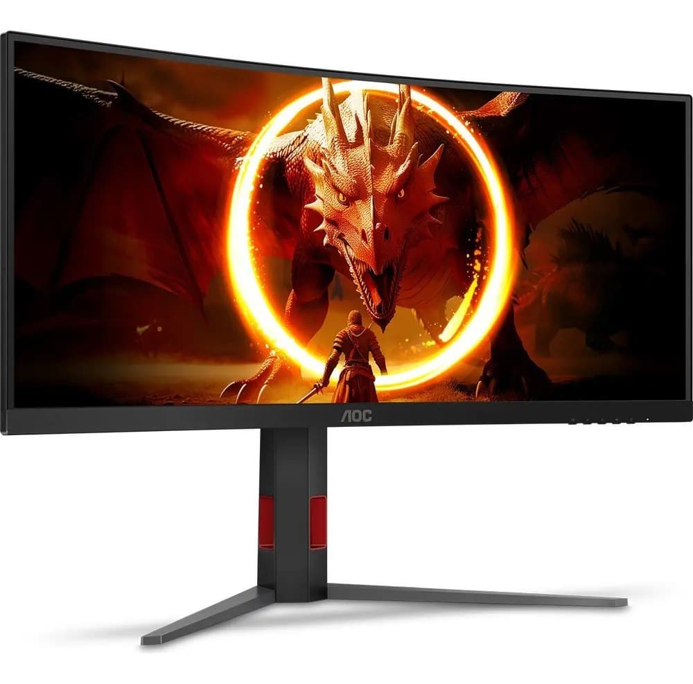 Monitor Gamer Curvo Aoc Agon Quad 34" Ultrawide Wqhd 180Hz 0,5ms Base Ajustável U34g4c