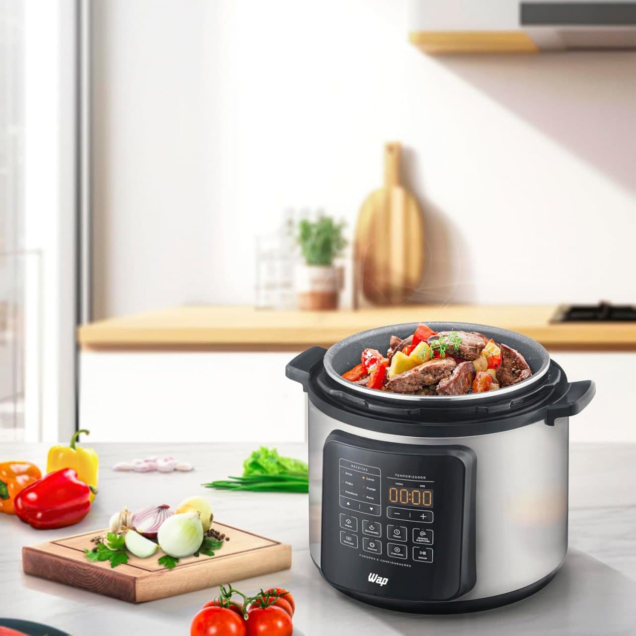 WAP Panela de Pressão WPPE3 6L, 10 Receitas Pré-Programada