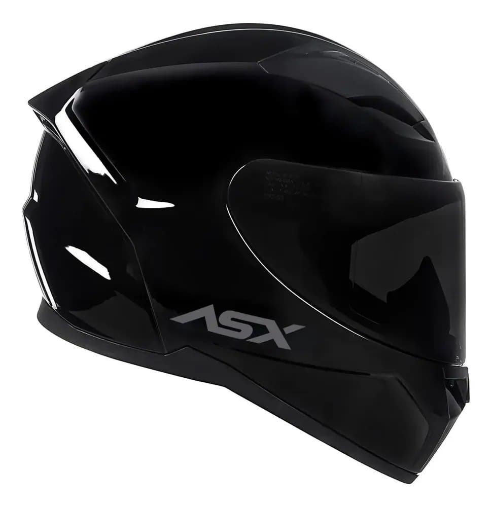 Capacete Asx City Solid Preto Brilhante + Viseira Fumê Tamanho Do Capacete 58