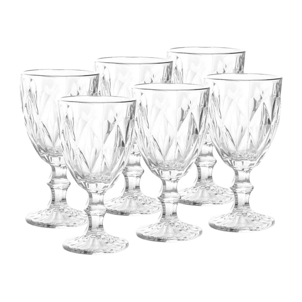 Jogo de 6 Taças de Cristal 330ml de Brilho Incomparável - Linha Premium Decorativa