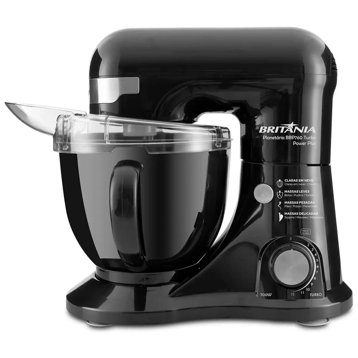 Batedeira Planetária Turbo Power Plus Bbp760p Britânia Cor Preto Frequência 60