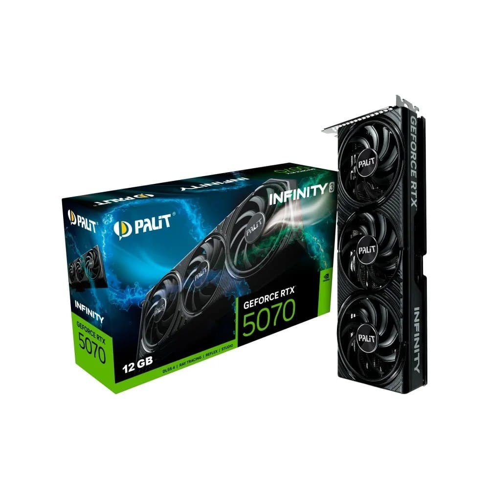 Placa de Video Palit Rtx 5070 Infinity 3 Nvidia Geforce, 12Gb, Gddr7, 192Bit 3-Dp e Hdmi - Ne75070019k9-Gb2050s
