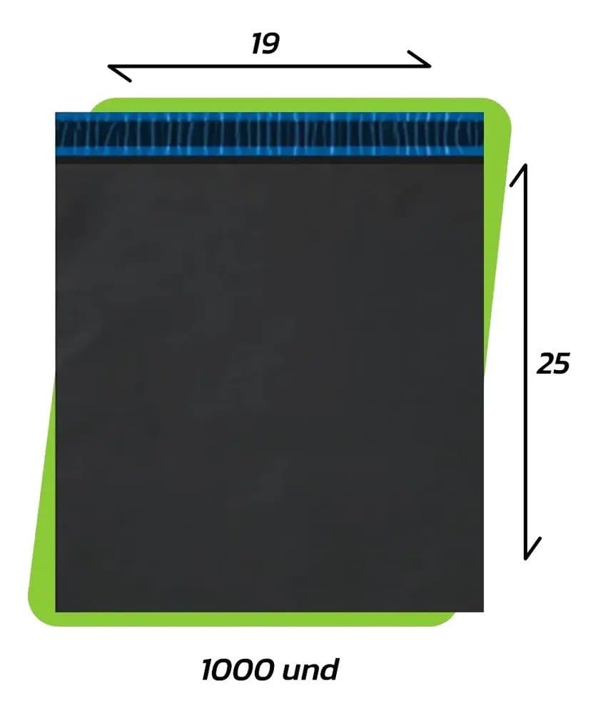 Envelope Segurança 19x25 com 1000 unidades, Saco Plástico Para Envios Correios, Embalagem para Ecommerce com Lacre Permanente, À prova d'água Envelopes Express