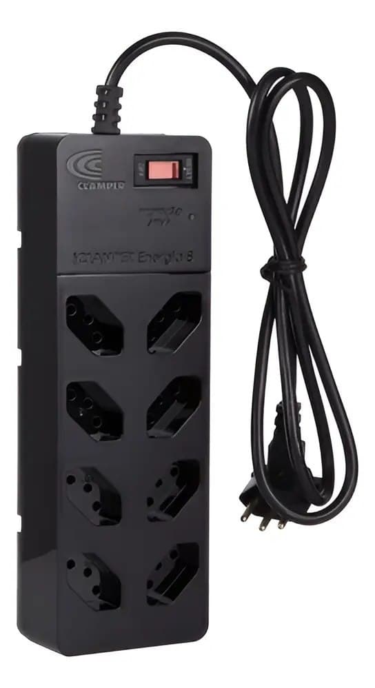 Filtro Linha Régua Energia 8 Tomadas Tecnologia Lcf Clamper